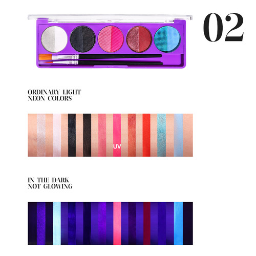 Makeup Palette Fluorescent UV Water-soluble Body Painting Palette Festival Stage Makeup