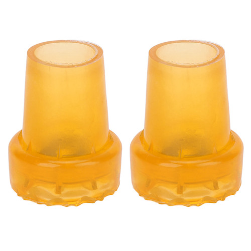 2pcs Crutch Feet Pads Wear Resistant Protective Round Foot Design 360 Degree Rotatable Thickened Rubber Canes Feet Covers Orange