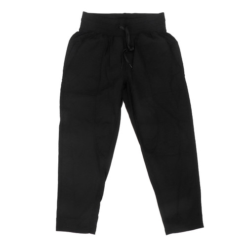 Women Fitness Joggers Nylon Quickly Drying Drawstring Closure Running Sweatpants Black L