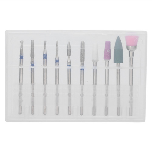 10pcs Nail Drill Bits Dead Skin Remover Nail Polishing Nail Art Grinding File Head Set