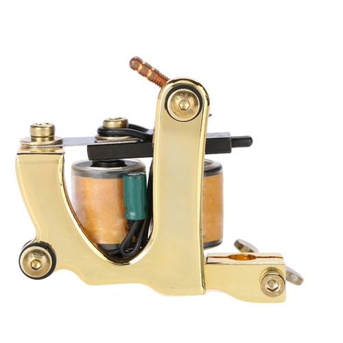 Professional 10 Warp Coils Tattoo Machine Handmade Tattoo Gun Shader Liner Gold A