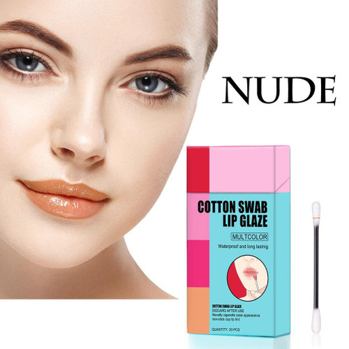 20pcs/box Lipstick Cotton Swab Waterproof Cotton Lip Gloss Portable Non-stick Cup Lip Stain Cotton Swab Lipstick