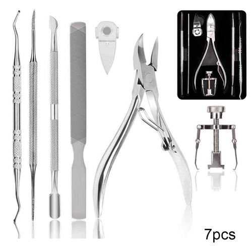 7 Pcs Professional Toe Nail Clipper Set for Ingrown Thick Nail Stainless Steel Ingrown Toenail Kit