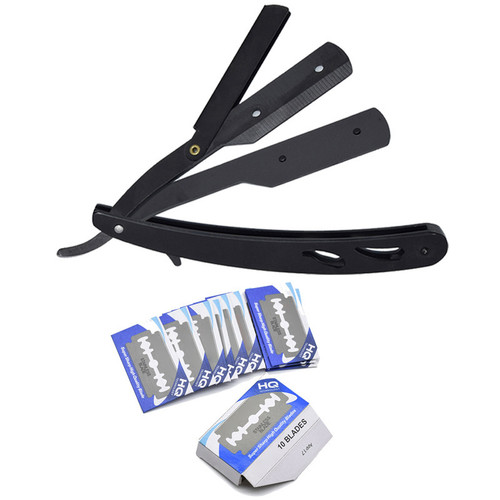 Men Manual Shaving Knife Set Straight Edge Beard Eyebrow Trimming Knife Stainless Steel Blades