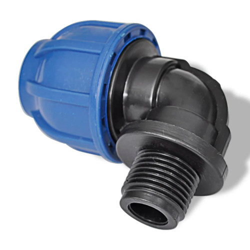 PE Hose Connector Male Elbow 16 Bar 32mm to 1/2 inch 2pcs