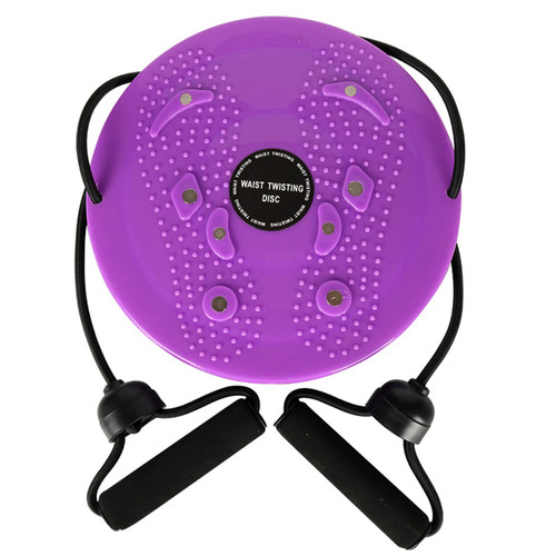 Waist Twisting Disc Magnet Foot Massage Slimming Large Area Granular Protrusions Pedal Waist Twisting Board with Rope Purple
