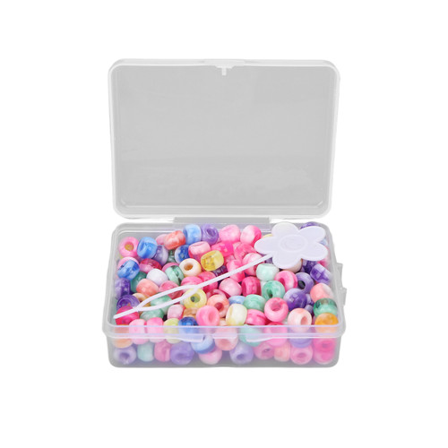 Pony Beads Kit Candy Color DIY Jewelry Making Beads Hair Beads for Bracelet Necklace Crafts MakingMixed Color