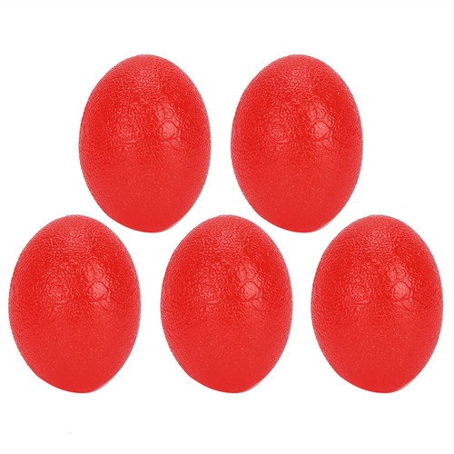 5pcs Silicone Hand Grip Ball Wrist Exercise Strength Training Massage Grip StrengthenerRed (25 Degrees) Egg Shape (Oval)