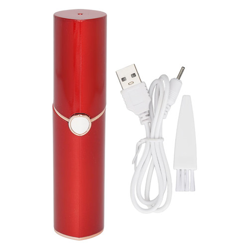 Electric Hair Remover for Women Portable Removable Cutter Head USB Rechargeable Facial Hair Remover for Lips Chin Armpit Red