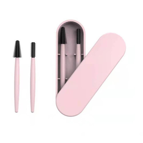 Reusable Eyelash Brush and Eyebrow Brush Silicone Eyelash Brush Mascara Wands Cosmetic Makeup Brush Tools with Case