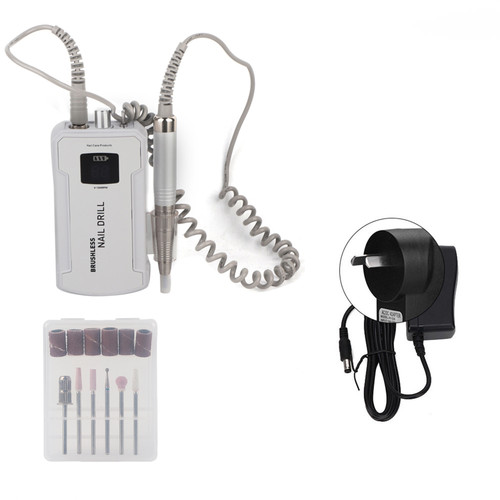 25000RPM Portable Nail Drill Machine Electric Nail Grinding Buffing Polisher Manicure Tool White 100‑240V
