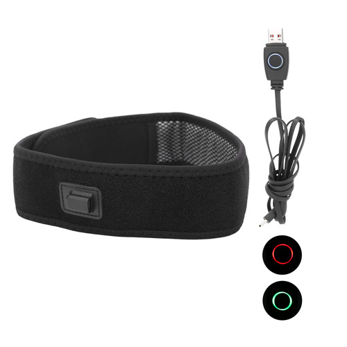 5V Electric Head Wrap Carbon Fiber Heating 3 Gears Temperature Adjustment Head Belt Wrap Black