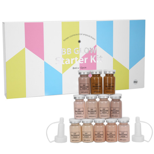 IBCCCNDC Liquid Foundation Set Cover Blemish BB Cream Microneedle Brightening 24K Gold Foil Base