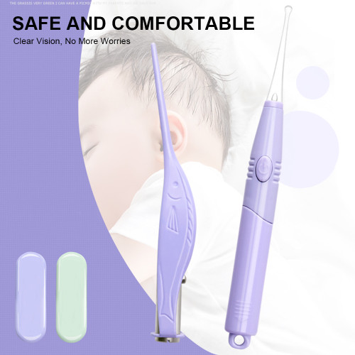 2PCS Earwax Removal Set Earspoon Ear Pick Stainless Steel Earwax Remover Spoon with LED Light