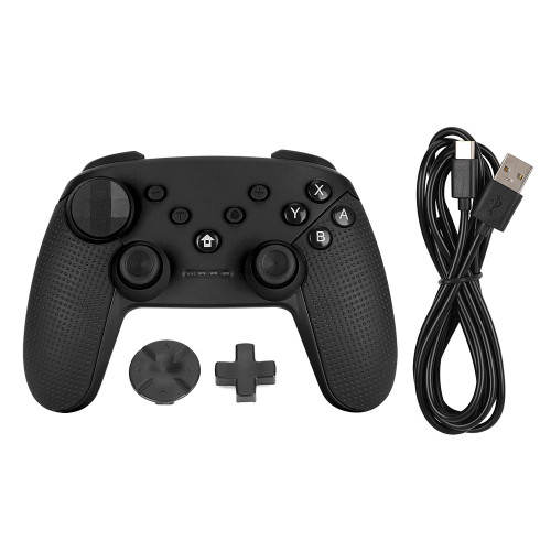 Wireless Bluetooth 6 Axle Game Machine Gamepad Controller with vibration for Switch Without NFC Function black