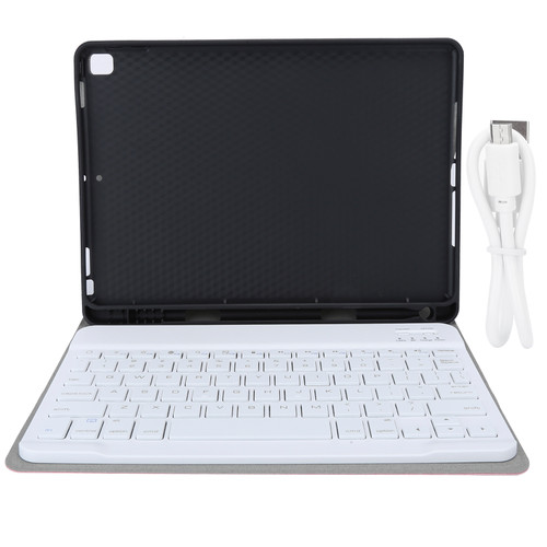 For Bluetooth Wireless Tablet Keyboard Detachable Keypad Case with Pen Slot for IPad10.2Rose Gold
