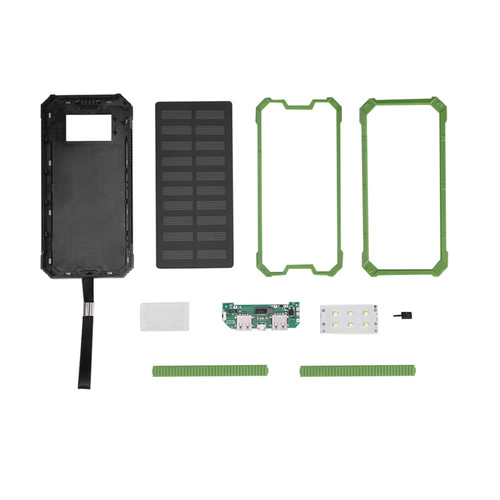 Portable 20000mAh Fast Charging Dual USB Polar Mobile Power Bank Case DIY Kit Green