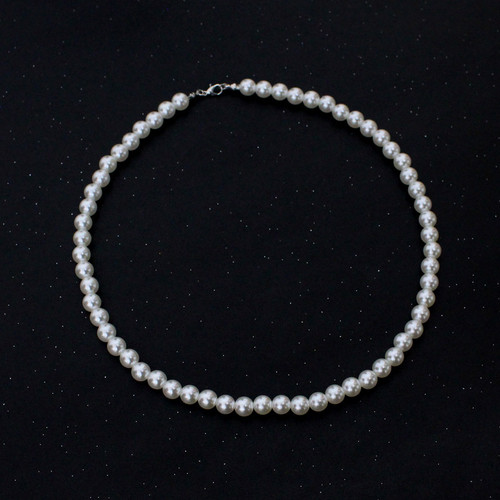Cross-border Exclusively for Hot Selling European and American Jewelry Manufacturers Wholesale Imitation Pearl Necklace ABS Pearl Necklace Simple and Fashionable 8mm beads Length 50cm