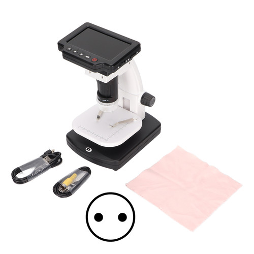 4 Inch LCD Digital Microscope 1200 Times Magnification 1080P Video Microscope Camera with 12MP Image Sensor for PC 100‑240VEU Plug