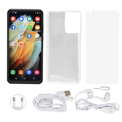 S30 Ultra Smartphone Black 6.6in 5GWiFi 4GB RAM 64GB ROM 7000mAh Battery For Android 10.0 100‑240V EU Plug