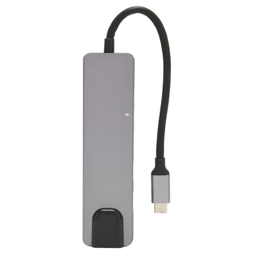 6 In 1 USB C Hub to 4K At 30HZ USB C Multiport Adapter with 100 Gigabit Ethernet PD Charging Port 2 USB 3.0 USB C Hub