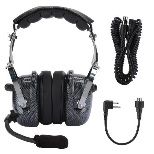 Black Head Mount Aviation Noise Reduction Headset Racing Noise Canceling Headphone for BAOFENG/MotorolaM Head