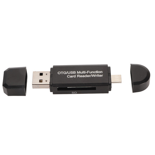 Storage Card Reader Micro USB OTG USB Plug and Play Memory Card Reader Writer for Windows for Android Phone PC Black