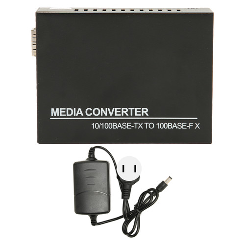 SFP Ethernet Switch 10M 100M Auto Negotiate Full Half Duplex LED Indicator Fiber Media Converter for Ethernet 100‑240V US Plug