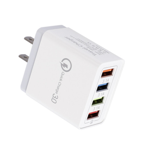 4USB Charger 3.1A Multiple Ports Phone Charger for Travel