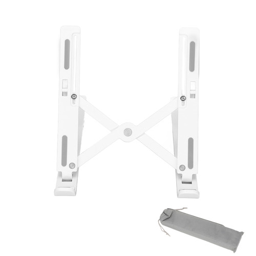 Laptop Holder Foldable Portable Adjustable Height Laptop Stand With Storage Bag for Home Office Laptop TabletWhite