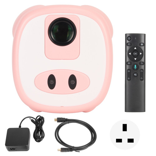 Mini Portable Projector 1080P High Definition Home Theater Projector for Android 9.0 1G 8G for Outdoor Movie Camping Pink UK Plug