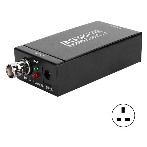 SDI to HDMI Converter Camera to TV High Definition Switch Box Black 3G SDI Interface Support HDMI1.3 110‑240V Noir Prise UK