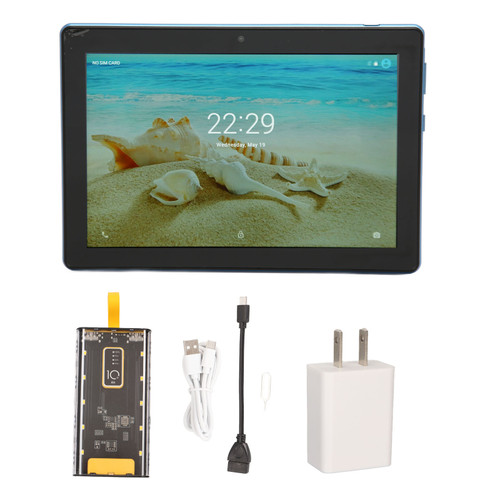 8 Inch Tablet MT6753 Octa Core 6GB RAM 128GB ROM 4G LTE Tablet with 10000mAh Mobile Power for Android 11 100‑240V Blue US Plug