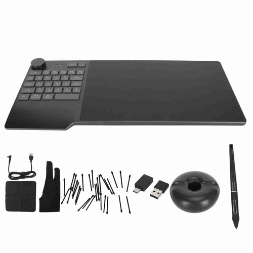 KD200 Wireless Drawing Tablet with Keyboard Dial 5 Customized Express Keys Battery Free Pen 8.9x5.6in Art Tablet