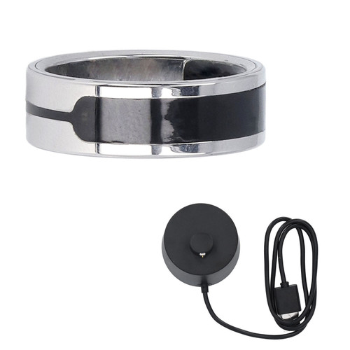 Smart Ring Health Tracker Waterproof Sleep Tracker with Charging Base Body Temperature Monitoring Step Counting Touch Control Inner Diameter 18.2mm