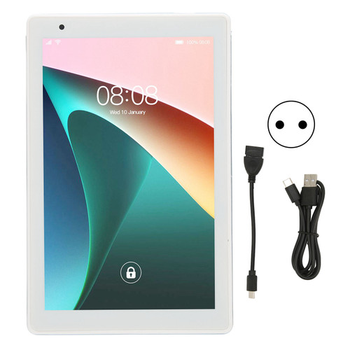 8 Inch Tablet 4G RAM 64G ROM 1960x1080 IPS Display Screen Blue Calling Tablet PC for Android 10 100‑240V EU Plug