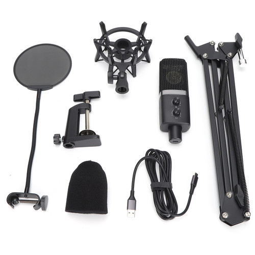 Yanmai MicPro X3 USB Condenser Microphone Professional Cardioid Microphone Kit with AntiVibration Bracket for Recording(Black )
