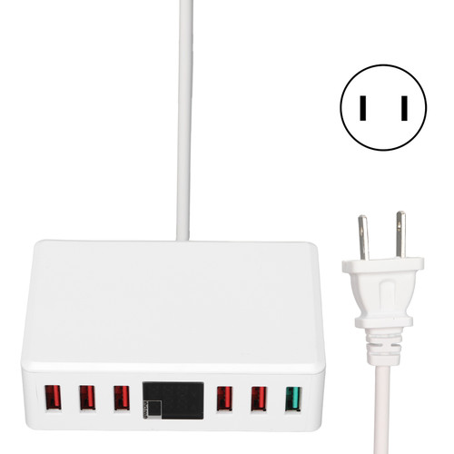 T9+ 6 Ports QC 3.0 USB Charger Hub 40W Multi Port Display Smart Charger Station
