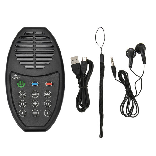 Bible Player Solar Charging 4G Capacity Portable Electronic Bible Reader with LED Light for Bible Listener Spanish Black