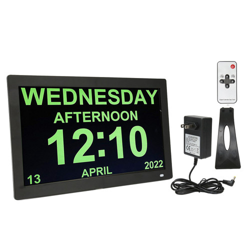 Digital Calendar Alarm Day Clock 14.1 Inch 4 Colors 5 Alarms Digital Day Calendar Clock for Seniors Kids 100‑240V US Plug