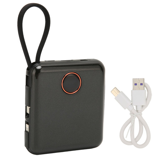 Power Bank LED Digital Display E28C 10000mAh Portable Charger with Charging Cable for Outdoor Black E28C10000 MAh