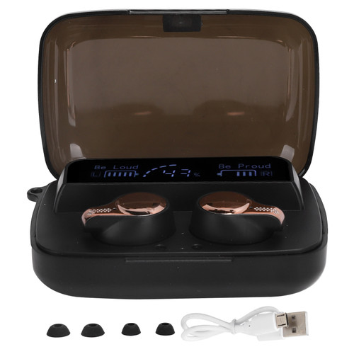 Wireless Bluetooth Headset Dual Ear Mini Touch Sports Earphones with LED Digital Power DisplayM18