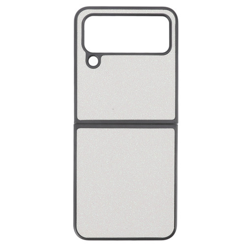 Shiny Phone Case Suede Lining ABS Scratch Resistant Folding Screen Phone Case for Samsung Galaxy Z FLIP 4 White
