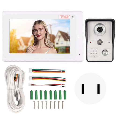 7in Touchscreen Home Video Doorbell 2 Way Intercom Supports Multi Mode Unlocking Video Doorbell Camera 100‑240V US Plug