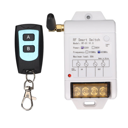 Wireless Remote Control Switch 433Mhz Relay RF Transmitter Receiver for Water Pump LED Light Garage Door AC 220V
