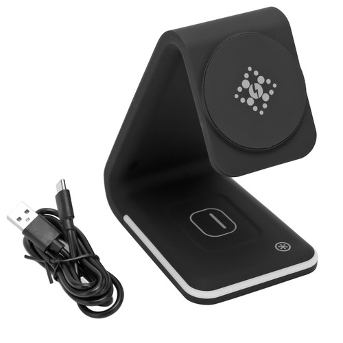 3 in 1 Wireless Charging Stand 15W Fast Charge Detachable Magnetic Stylish Wireless Charger Dock Station for Travel Home