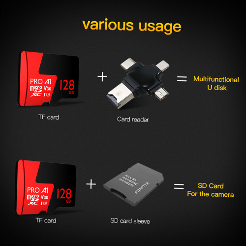 Netac 128GB Pro SDXC TF Memory Card Data Storage V30/UHS-I U3 High Speed Up to 98MB/s