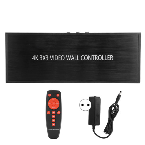 HDMI 3x3 Video Wall Controller Screen Image Processor for 9 TV Splicing Display 110‑240VEU Plug 110‑240V