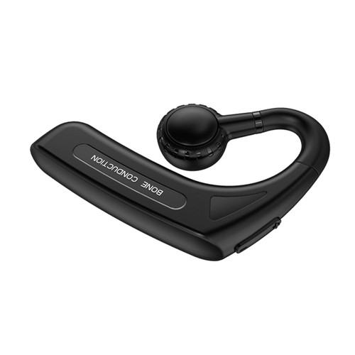 Bluetooth Headset Bone Conduction Hanging Ear Type Not in The Ear Business Sports Stereo Headphones (Pure Black)