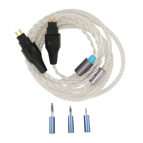 2 Pin Sound Cable 4 Core Silver Plated Copper 3 in 1 Cable Replacement for HD650 HD660S HD6XX HD600 HD660 HD580